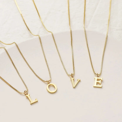 A-Z Initial Necklace 18K Gold Plated Necklace Cute Letter Stainless Steel Necklace for Women Good Vibrations