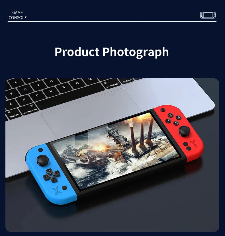 G90 7inch 64GB 4000mAh portable handheld game console arcade high-definition For PSP/PS1 nostalgic retro TV Gaming Controller Good Vibrations