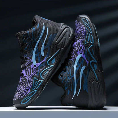 Basketball Shoes Men Field Training High-top Comfortable Non-slip Sports Footwear Luxury Lace-up Flat Sneakers for Men Good Vibrations