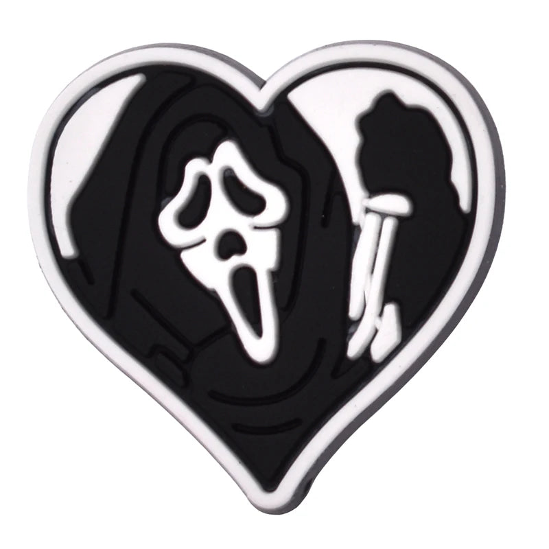1PCS Hot Selling Ghost Series Shoe Charm PVC Sandal Accessories DIY Cartoon Skeleton Bag Wristband Decor Halloween Gifts Good Vibrations