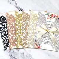 10Pcs Wedding Invitations Cards Tags Vintage Wedding Bridal Shower Engagement Sweet Birthday Gift Greeting Card Party Supplies Good Vibrations