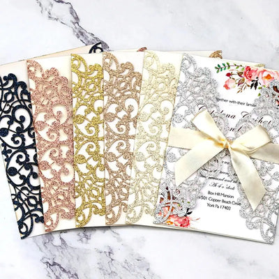 10Pcs Wedding Invitations Cards Tags Vintage Wedding Bridal Shower Engagement Sweet Birthday Gift Greeting Card Party Supplies