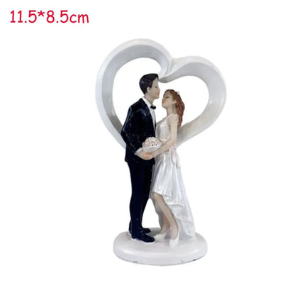 1PC Couple Figurines Miniatures Bride and Groom Cake Toppers Dolls Valentine's Day Wedding Anniversary Cake Decoration Supplies Good Vibrations