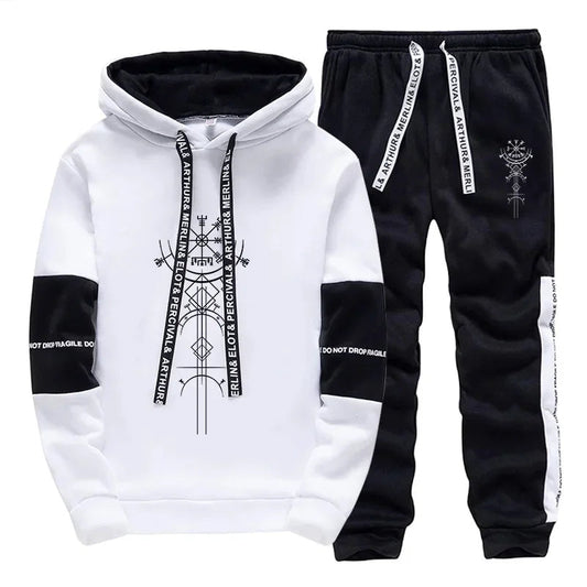 2025 New Arrival Men's Tracksuit Hoodies Sweatpants 2 Piece Set Fashion Streetwear Outfit Autumn Daily Casual Sporty Jogger Suit Good Vibrations