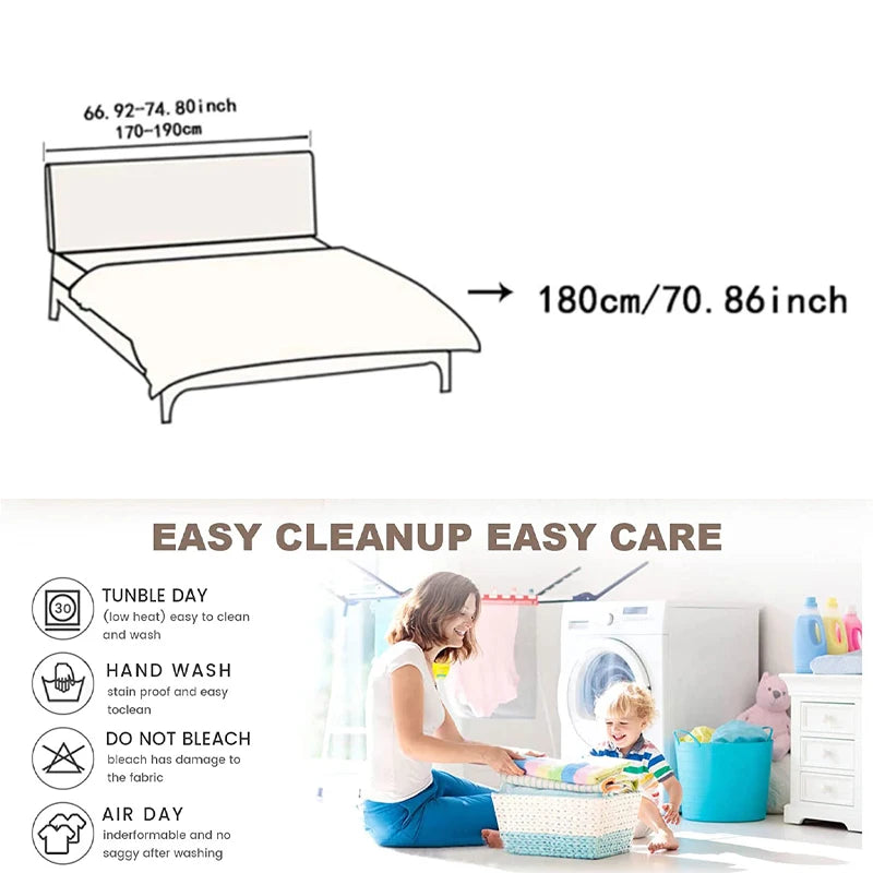 Bedhead protective cover, dirt proof, high elasticity, easy to install, universal bedside cover for all seasons, bedside cover Good Vibrations