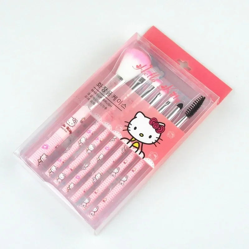 Hello Kitty Makeup Brush Set Fashion Cute Blush Eyebrow Lip Eye Shadow Brush Beauty Tool Women Girls Facial Makeup Tools Gifts Good Vibrations