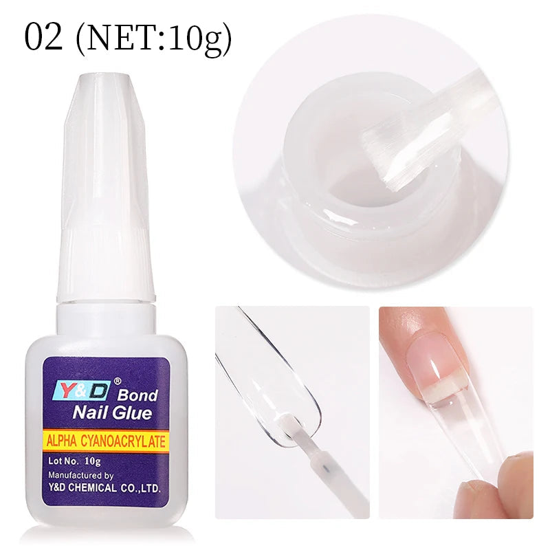 Quick Dry Nail Glue False Nail Tips Nails Rhinestones Gel Polish Fake Nails Extension Adhesive Super UV Glue Acrylic Nail Tools Good Vibrations