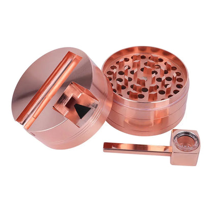 75mm Zinc Alloy 5-layer herbal grinder with frosted finish.