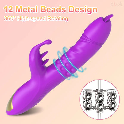 Thrusting Rabbit Vibrator for Women Clitoris G-Spot Stimulator Come and Go Vagina Vibrator Female Masturbator Sex Toy for Women GOOD Vibrations