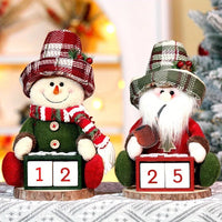 Christmas Advent Calendar Santa Claus Wooden Christmas Ornament Snowman Non Woven Fabric Countdown Calendar Desktop Decoration Good Vibrations