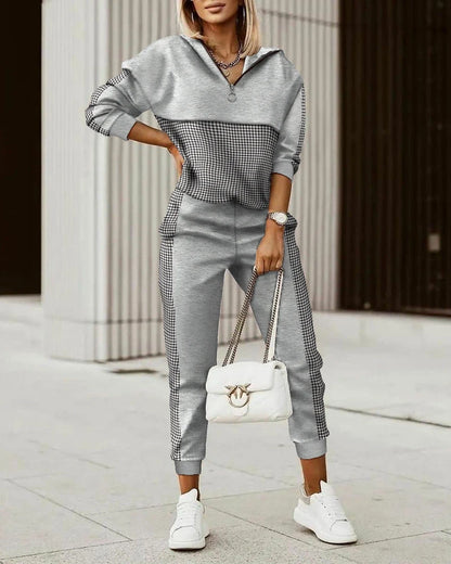 Ladies Commuter Wear Notched Collar Long-Sleeve Suit Jacket Casual Pants Elegant Office Work Clothes 2023 Fashion Two-Piece Set Good Vibrations