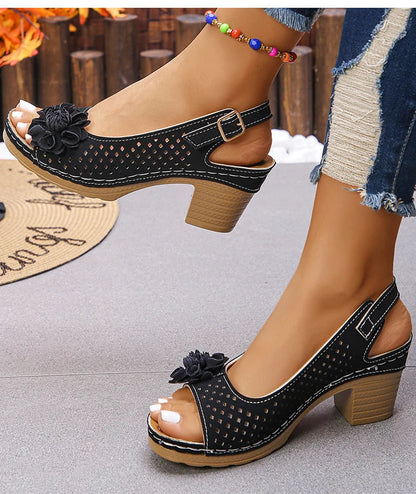 Women's Sandals Sweet Heels Sandals Summer Woman Shoes Fashion Heeled Sandalias Mujer Elegant Shoes Summer Footwear Women 2025 Good Vibrations