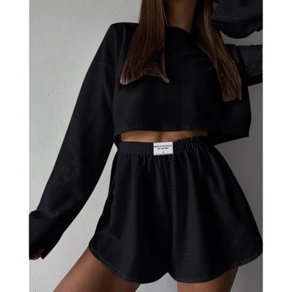Women's Pajamas Set Sleepwear Spring Long Sleeve Tops With Shorts Home Clothes 2 Piece Sets Pyjama Femme Loungewear Pijama Mujer Good Vibrations