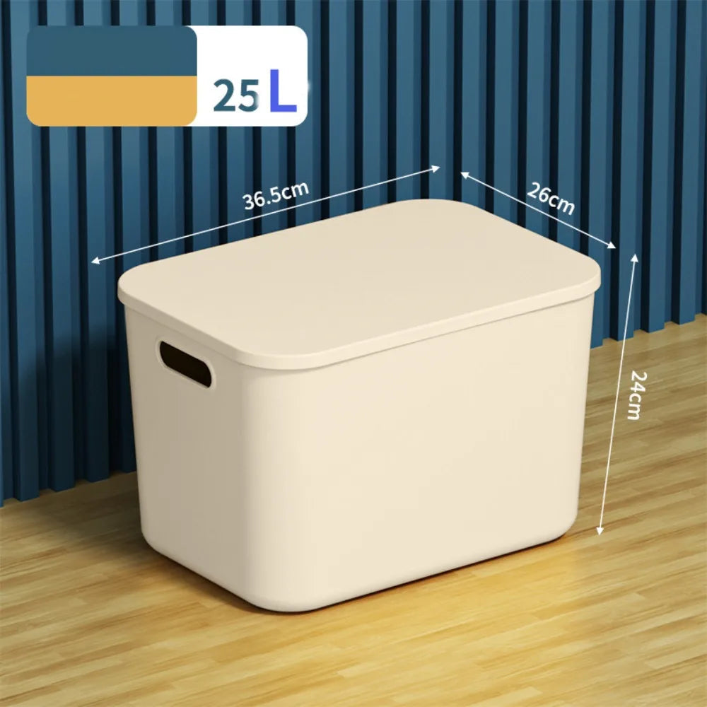 New Home Container Stackable Storage Box Organizer Container With Lid Cover Plastic Good Vibrations