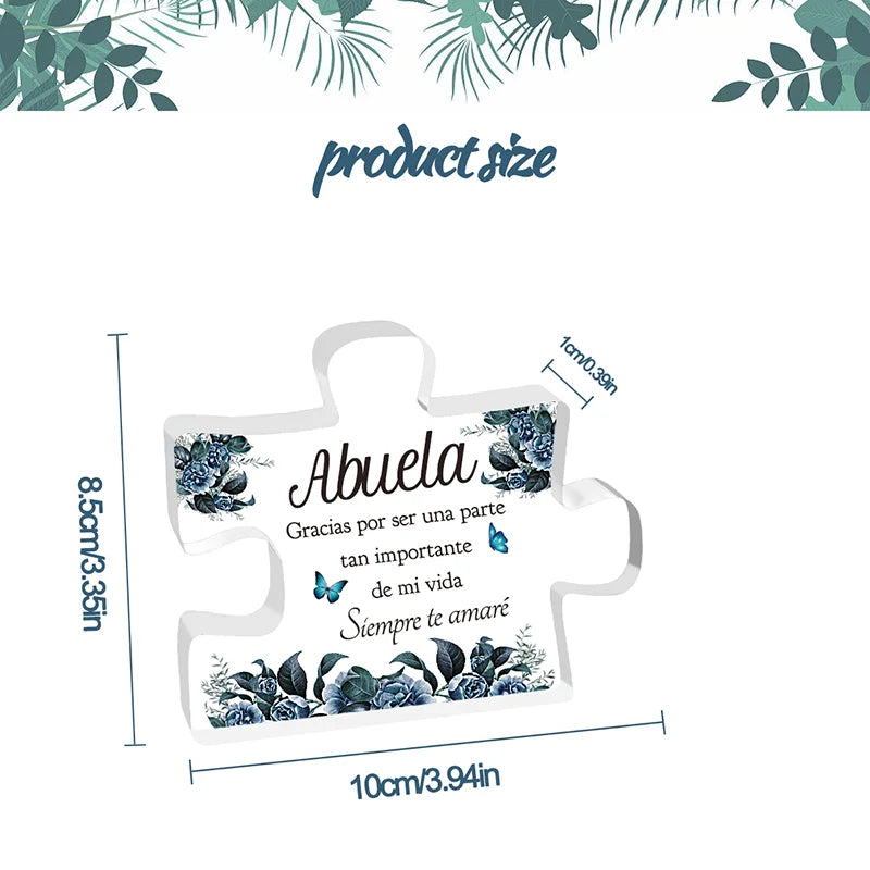 1pc, SpanishGifts For Grandma Acrylic Decorations Delicate Grandma Gifts From Grandchildren Christmas Anniversary Birthday Gifts Good Vibrations