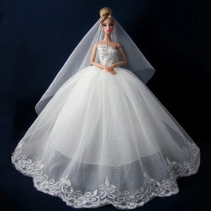 fashion for barbie elegant lady wedding dress for 30cm doll clothes princesa for bjd 1/6 dress long dress accessories Good Vibrations