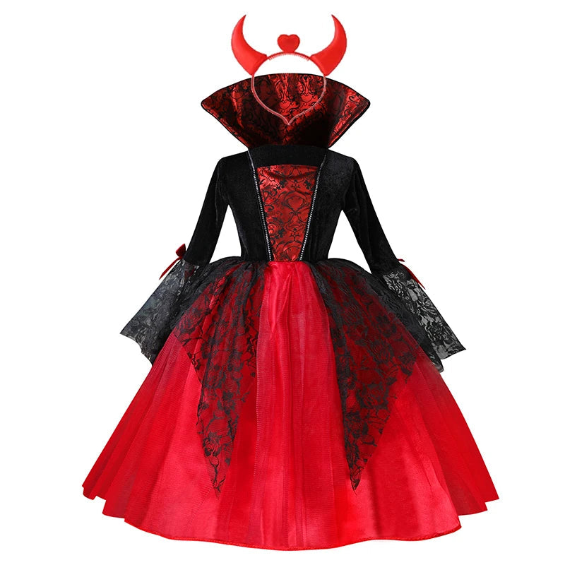 Halloween Gothic Style Costume Dress for Girls Wensday 2 Cosplay Striped School Uniform Party Ball Gown Kids Vestidos Good Vibrations