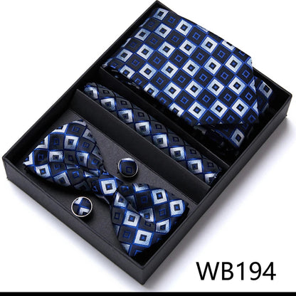 Tie For Men Formal Dress Tuxedo NeckTie Handkerchief Bow Tie Set PlaisyParty Groom Wedding Butterfly Bowtie In Box Good Vibrations