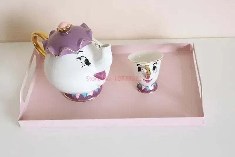 Disney Teapot Cute Cartoon Beauty And The Beast Coffee Pots Mug Mrs Potts Chip Cup Tea Cup Pots One Tea Set Droshipping Desk Gif Good Vibrations Adult Super Store