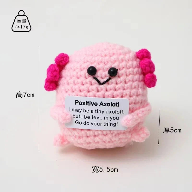 New Positive Energy Potato Hug Pocket Mini Handmade Plush Wool Knitting Doll with Card Funny Christams Gift Home Room Decoration Good Vibrations