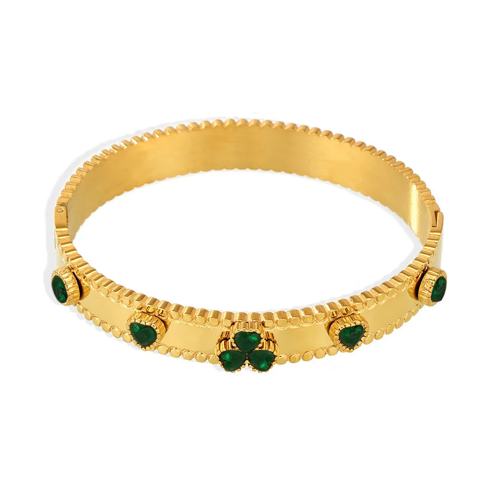 Women's Bracelet Gear Buckle Inlaid with Love Zircon Stainless Steel Fashion Versatile Jewelry Accessories Good Vibrations