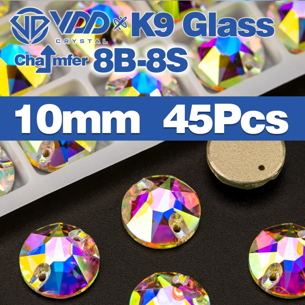 VDD Chamfer AAAAA Top Quality K9 Glass Sew On Rhinestones Sewing Crystal AB Flatback Stone For Clothes Accessories Wedding Dress Good Vibrations