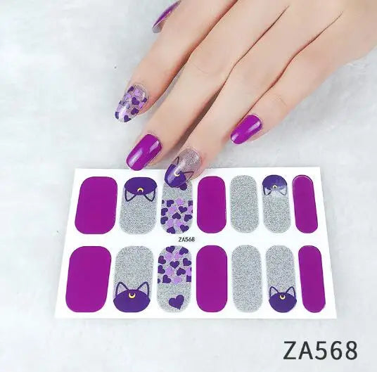 Nail Stickers DIY Decals For Nail Art Wraps Women Beauty Full Cover Nail Manicures Decorations Uñas Postizas Press On Nails Good Vibrations