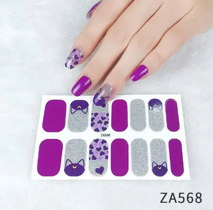 Nail Stickers DIY Decals For Nail Art Wraps Women Beauty Full Cover Nail Manicures Decorations Uñas Postizas Press On Nails Good Vibrations