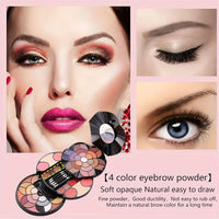 57-Color Petal Makeup Palette with 43 Eyeshadows 4 Eyebrow Powders&Blush&Lipstick And 2 Pressed Powders - All-In-One Beauty Kit Good Vibrations