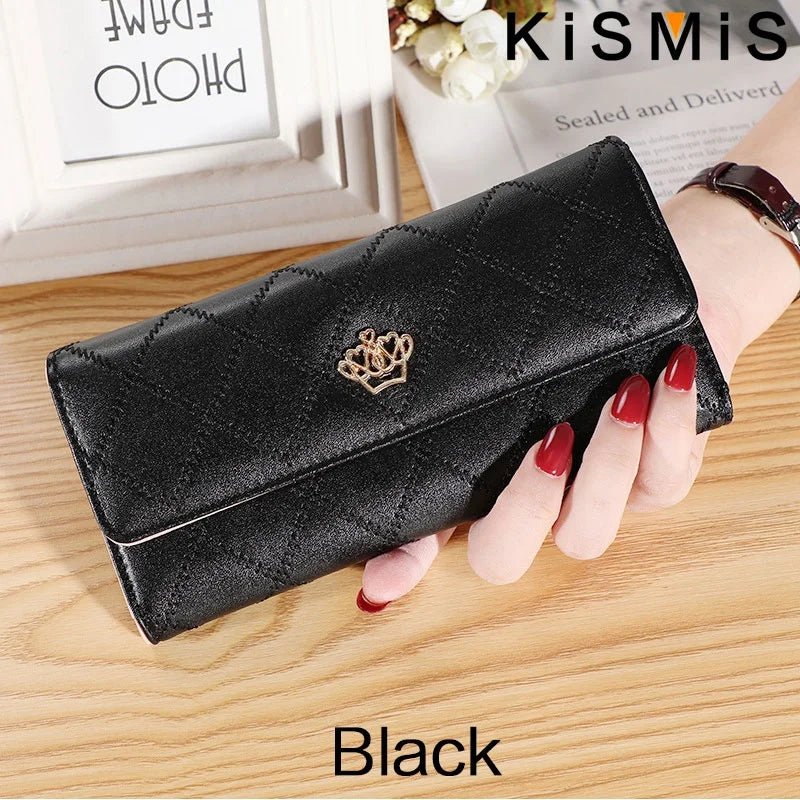 KISMIS Wallets for Women Cute Pink Pocket Womens Wallets Purses Plaid PU Leather Long Wallet Hasp Phone Bag Money Coin Pocket Ca Good Vibrations