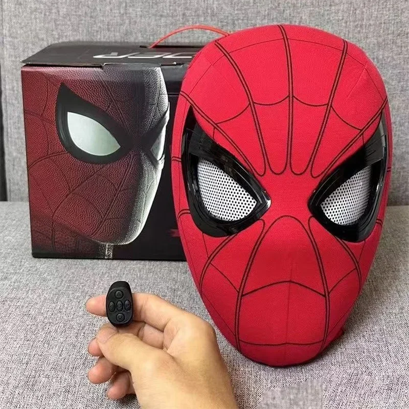 Spider Man Telecontrol Blink Masks Cosplay Helmet Moving Eyes Model Party Props Elastic Toys Adults Kids Halloween Christma Gift Good Vibrations