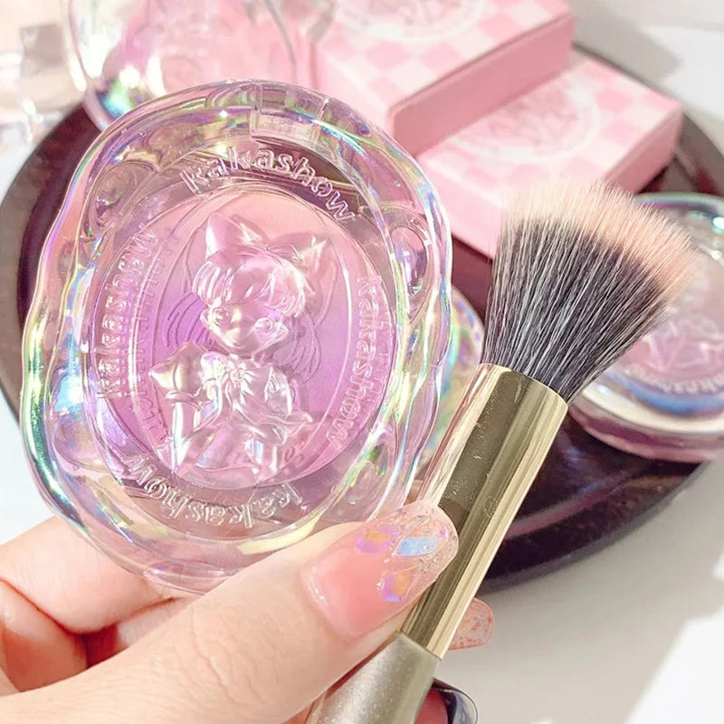 Kakashow Gradient Blush - Dual-Color with Subtle Shimmer and Matte Finish,Lasting Natural Peachy Glow for a Youthful Look Good Vibrations