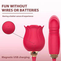 Rose Sucking Thrusting Dildo Vibrator for Women Nipple Clit Stimulator Vibrating Egg Tongue Licking Clitoris Sucker Sex Toy Good Vibrations Adult Super Store