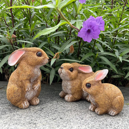 Bunny Decor Yard Decorations Outdoor Set of 3, Bunny Decorations for Home Garden Outdoor Statues, Easter Bunny Table Funny Garde Good Vibrations