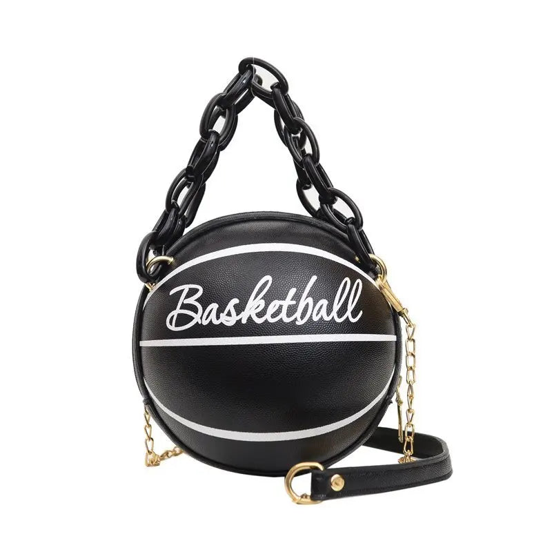 2025 Crossbody Bag New Network Red Personality Fun Pink Ins Versatile Chain Football Basketball Shoulder Bag Small Round Bag Good Vibrations