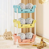 Toy Storage Trolley Children's Toy Storage Racks and Shelving Rotating Bookshelf Household Mobile Trolleyarrange Good Vibrations