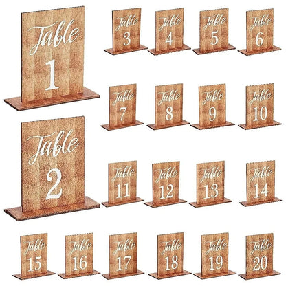 Double-Sided Wedding Table Numbers Numbers 1-20 Durable Table Number Signs Vintage Texture Seat Numbers Sign Good Vibrations