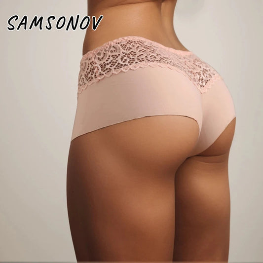 Women's Boxers Sexy Lace Panties Perpective Seamless Female Underwear Elasticity Breathable Shorts Women Solid Boxers Lingerie Good Vibrations