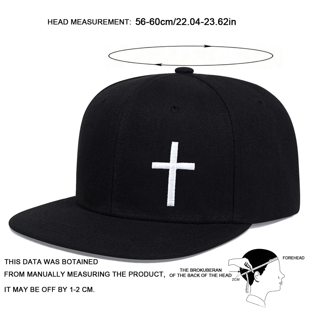 Unisex Cross Embroidery Hip-hop Hats Spring Autumn Outdoor Adjustable Casual Baseball Caps Sunscreen Hat Good Vibrations