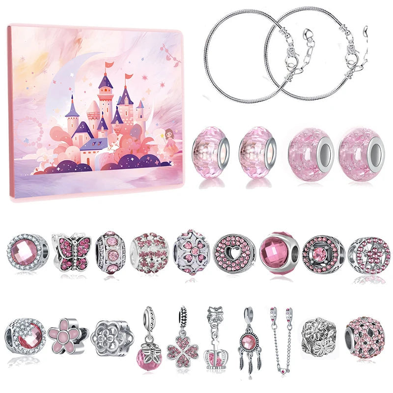 Christmas Kids Bracelet Earring Advent Calendar 2025 New Year Countdown Home Party Girl Jewelry Gift Blind Box Atmosphere Items Good Vibrations