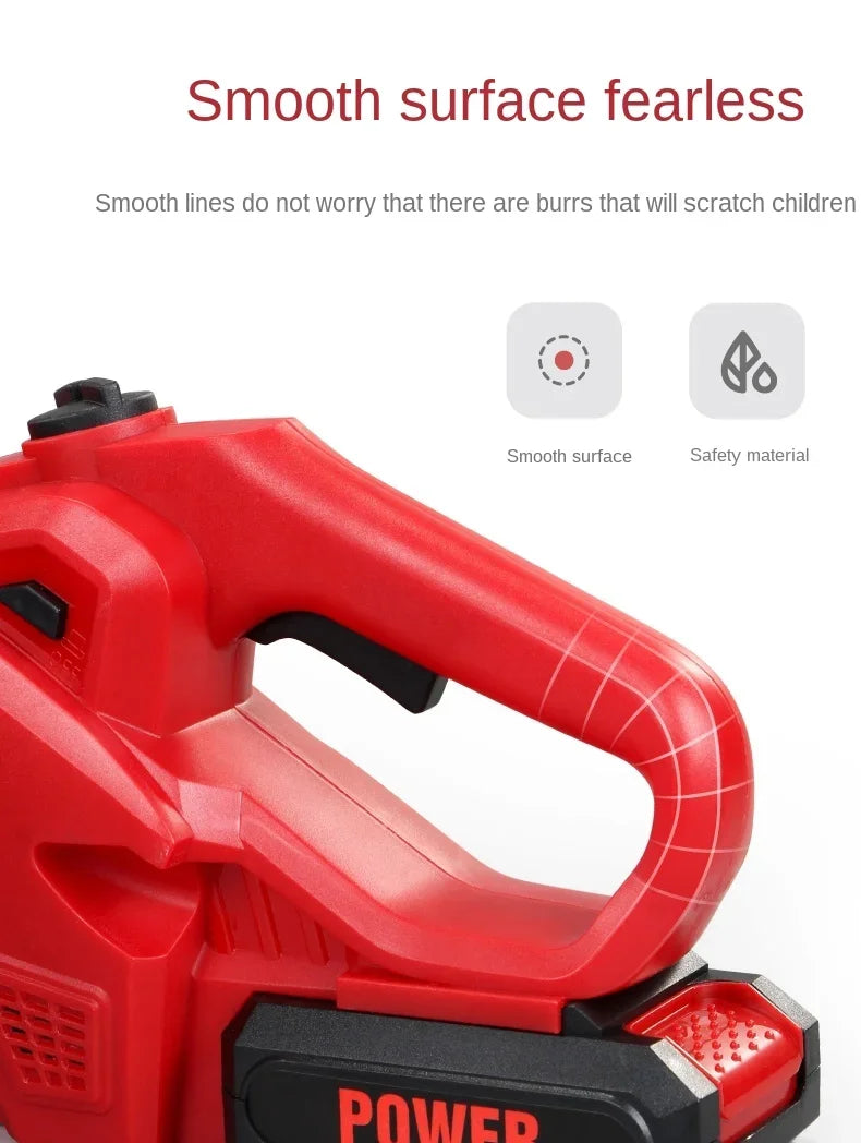 Children Electric Toolbox Pretend Play Toys Baby Simulation Tools Repair Lawn Mower Saw Hair Dryer Toy Maintenance Tool for kid Good Vibrations