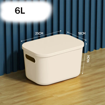 New Home Container Stackable Storage Box Organizer Container With Lid Cover Plastic Good Vibrations