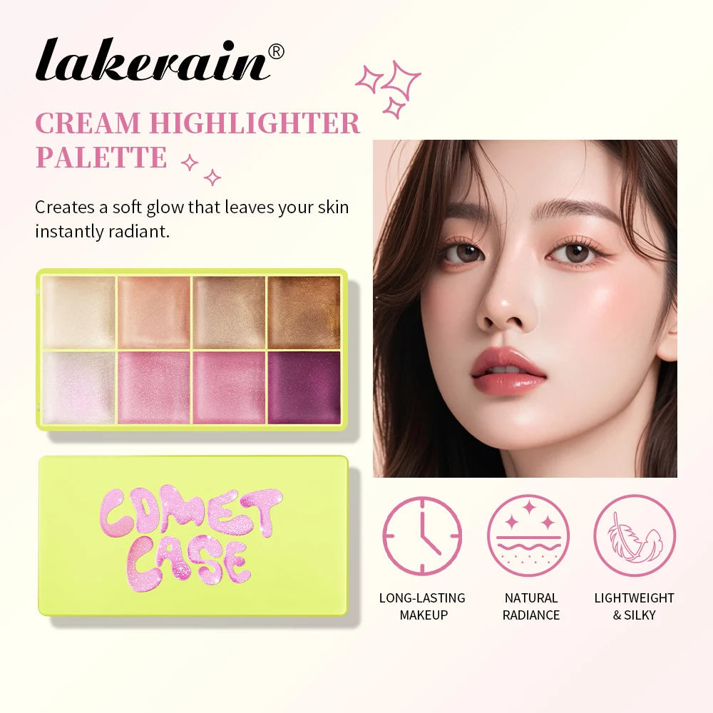 8Colors Highlight/Brow/Blush Palett Enhance Facial Three-dimensional Makeup Shimmer Waterproof Makeup Tool Cosmetic Good Vibrations