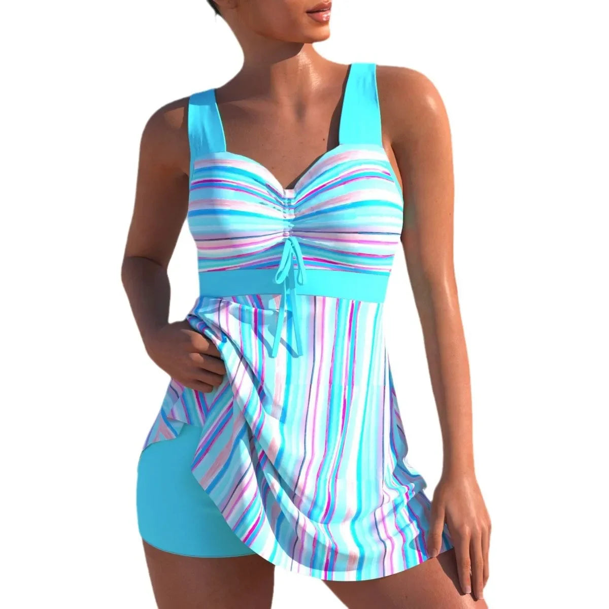 New 2025 plus Size Quick Dry Beach Short Pants Women's Skirt Style Bikini Swimsuit Fashionable Maternity Cover up Swimwear Good Vibrations