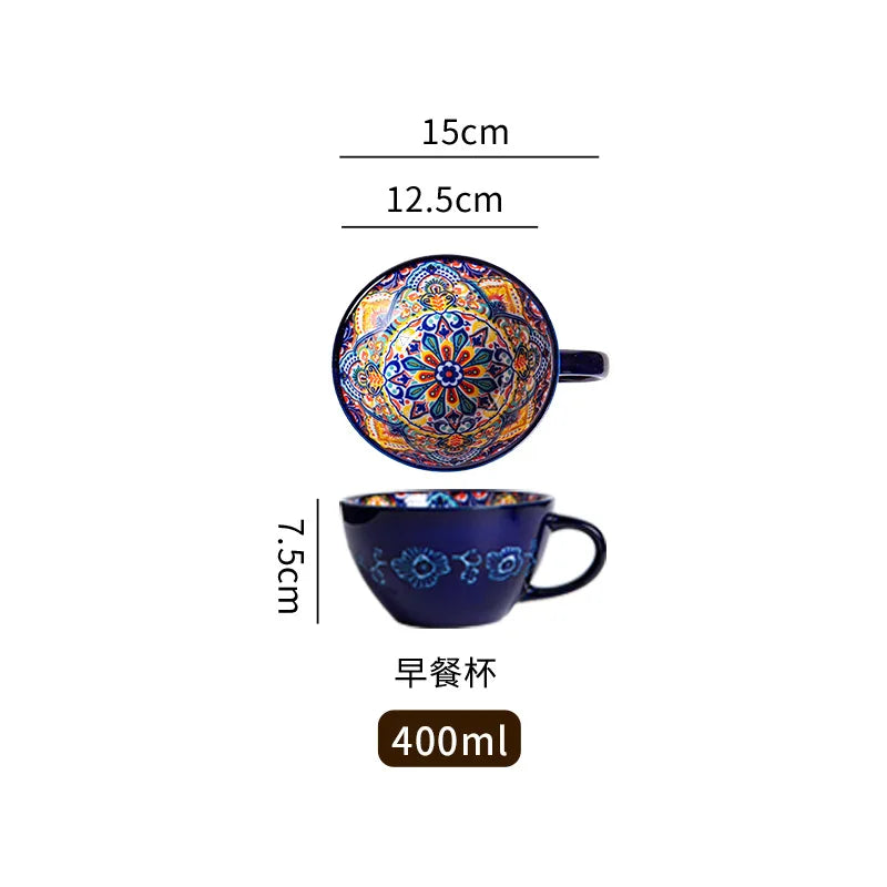 Ceramic Tableware Set Rice Bowl Serving Plate Creative Cutlery Soup Plate Noodle Handle Bowl Sauce Dish Steak Salad Fruit Plate Good Vibrations