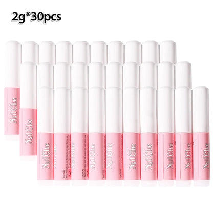 10-30pcs Fast Drying Nail Glue Acrylic False Nail Tips Glue Gel For Fast Extension Super Bond Rhinestones False Nails Mini Glue Good Vibrations