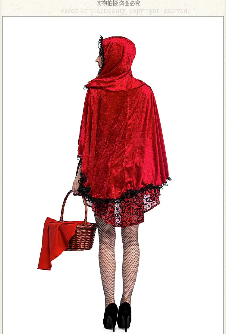 Halloween costume Goth little Red Riding Hood club queen costume cosplay costume stage dress Good Vibrations