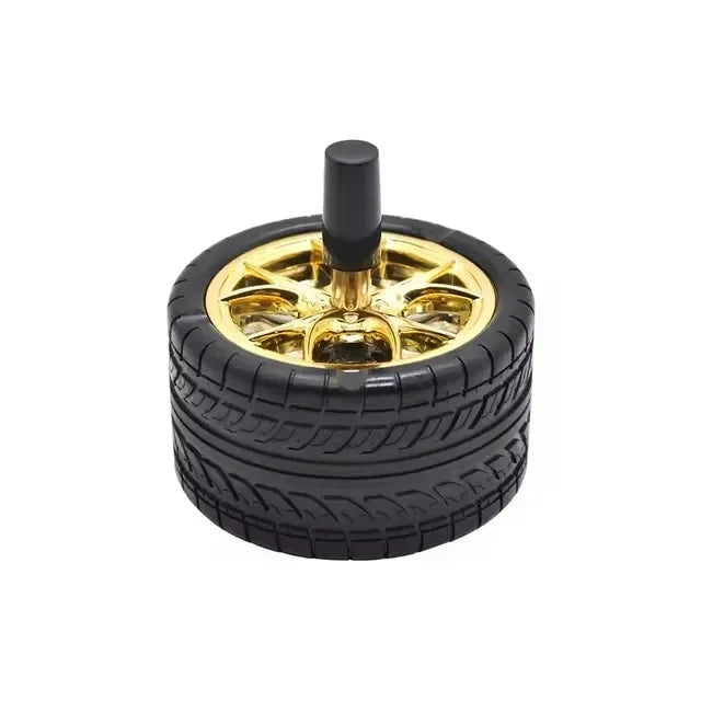 New Creative Tyre Hub Rotating Style Fashion Ash Tray Alloy Round Smokeless Press Up Ashtray portable ashtray Good Vibrations Adult Super Store