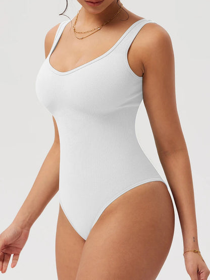 OQQ Women Full Body High Elastic Bodysuit Shapewear Seamless Sexy Bodycon Off Shoulder Sports Fitness Leisure Yoga Lady Clothes Good Vibrations