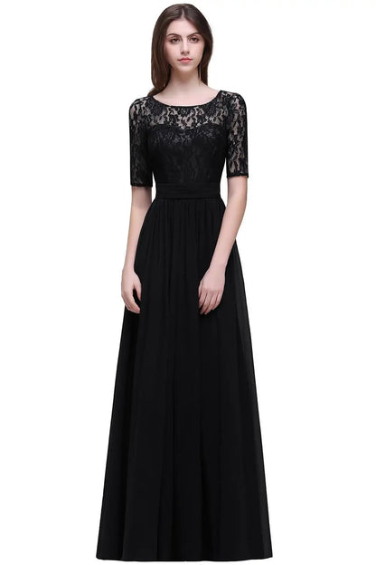 Women Plus Size Lace Chiffon Bridesmaid Dresses Long For Wedding Elegant A Line Evening Party Gown Guest Prom Vestidos De Soiree